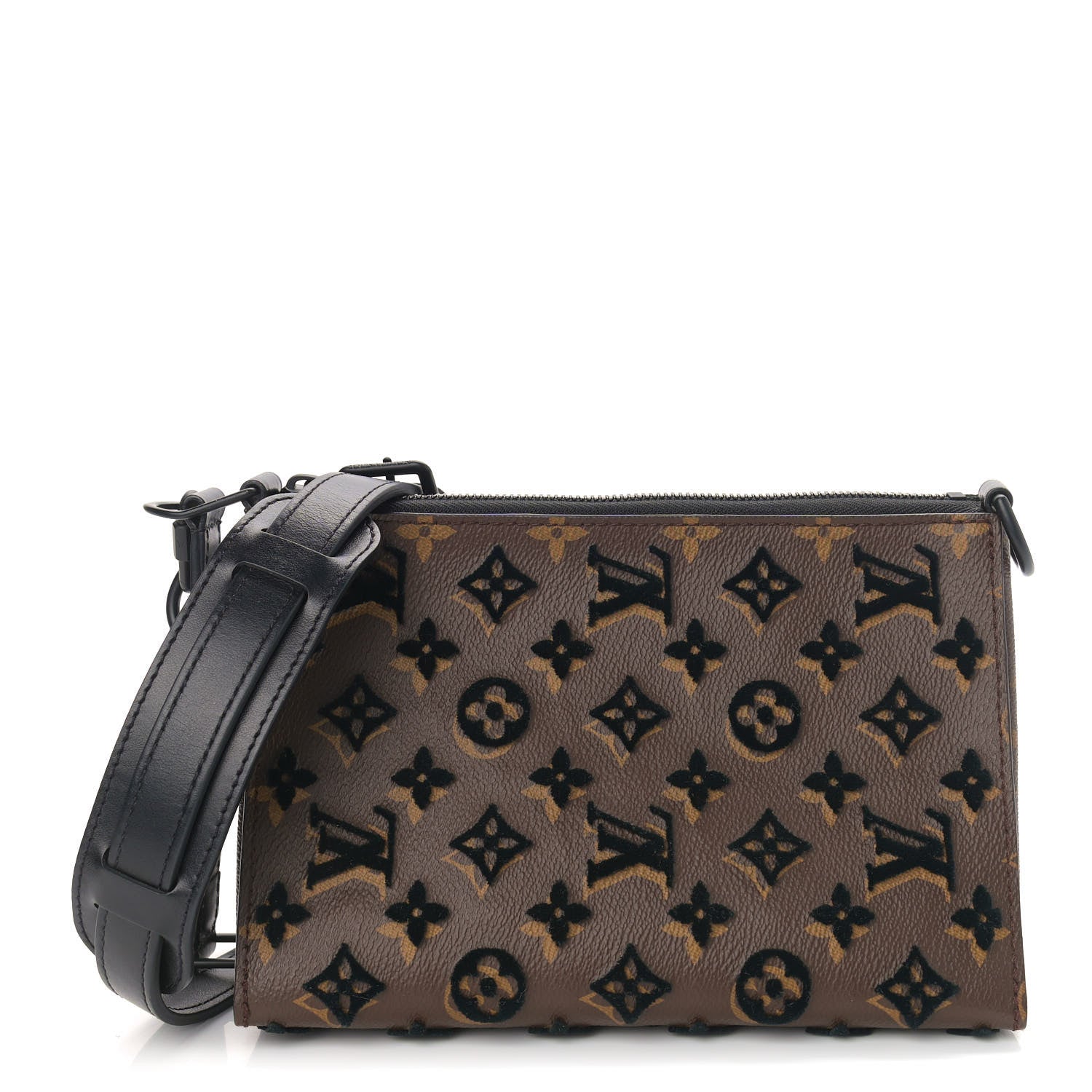 Louis Vuitton Monogram Tuffetage Triangle Messenger Black 1 of 9