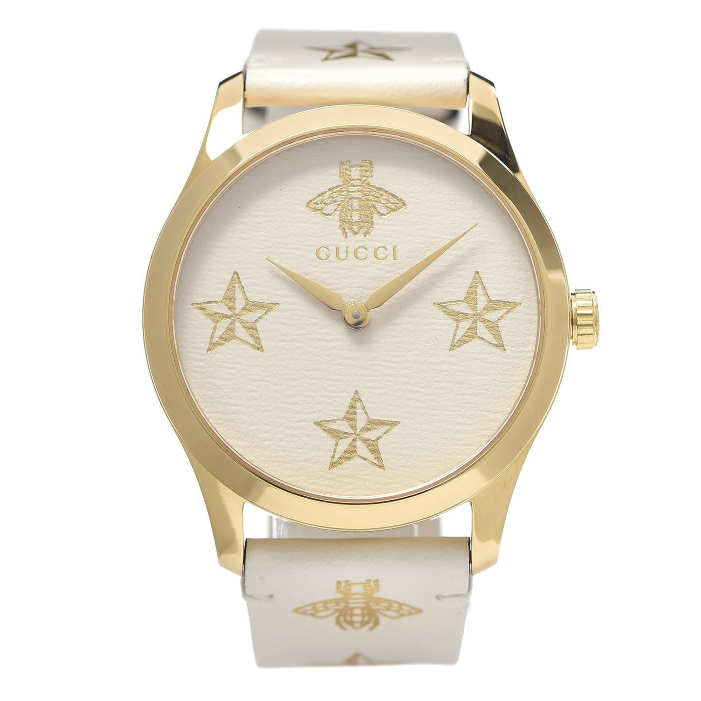 Stainless Steel Calfskin 38mm G-Timeless Bee Star Quartz Watch White