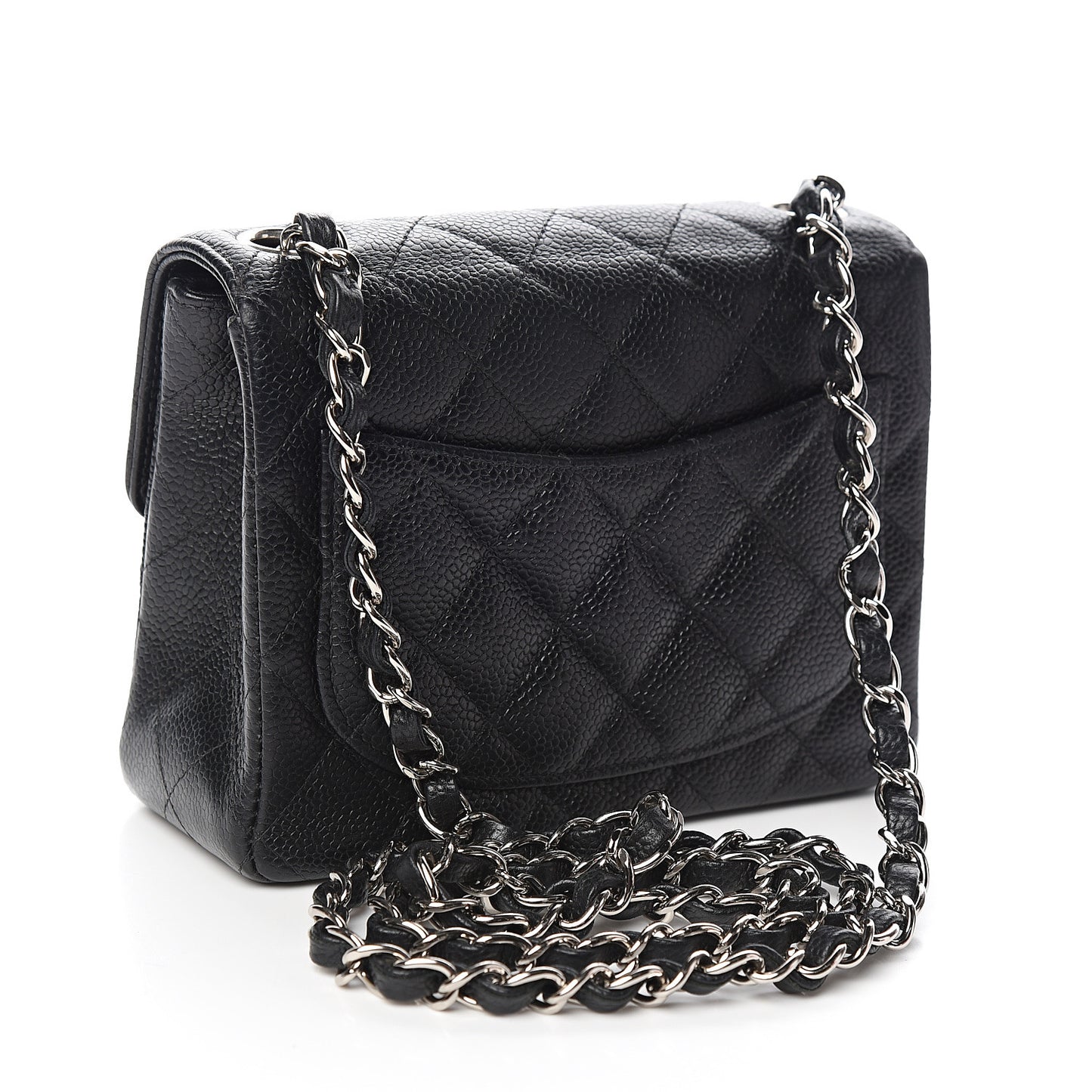 Caviar Quilted Mini Square Flap Black