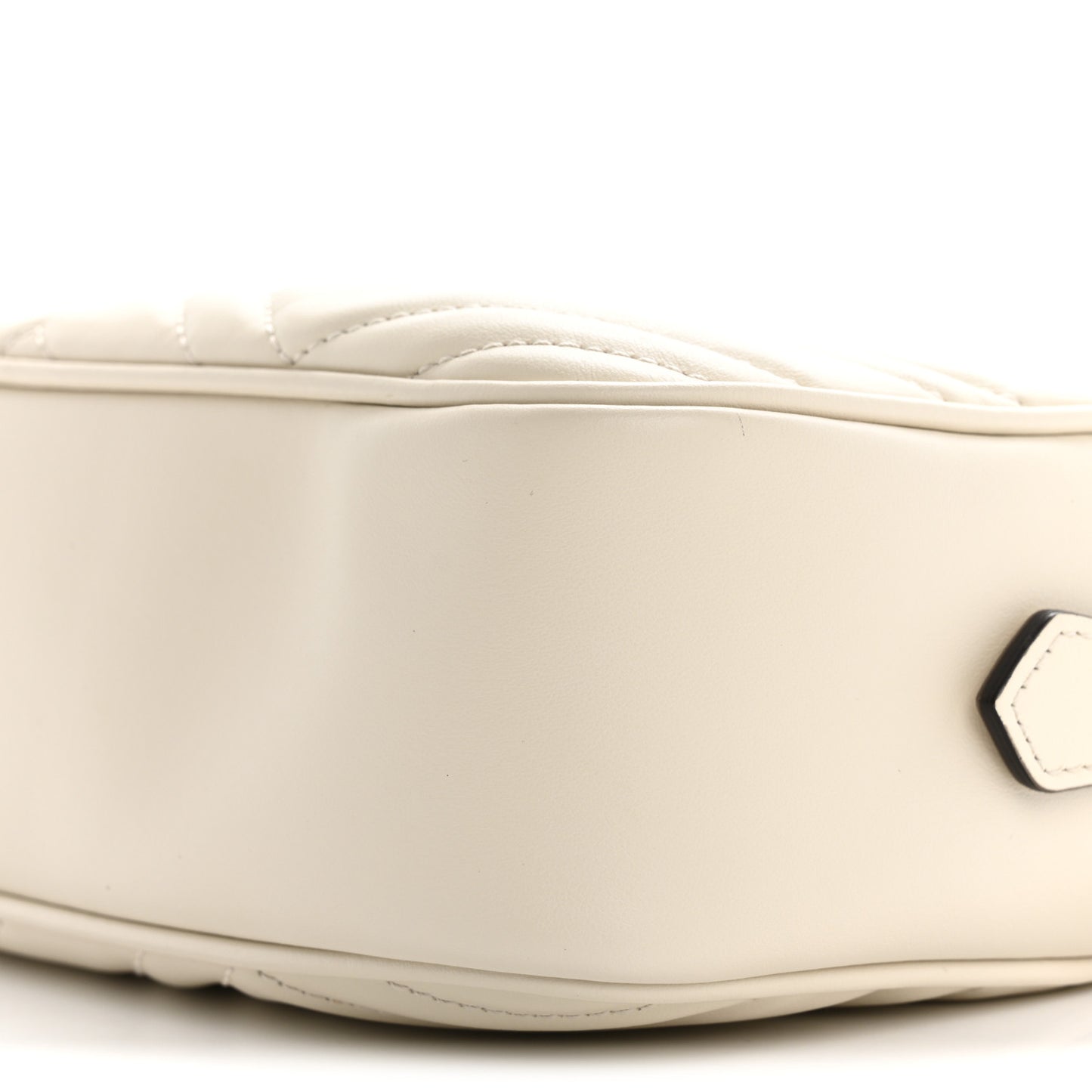 Calfskin Matelasse Small GG Marmont Chain Shoulder Bag White