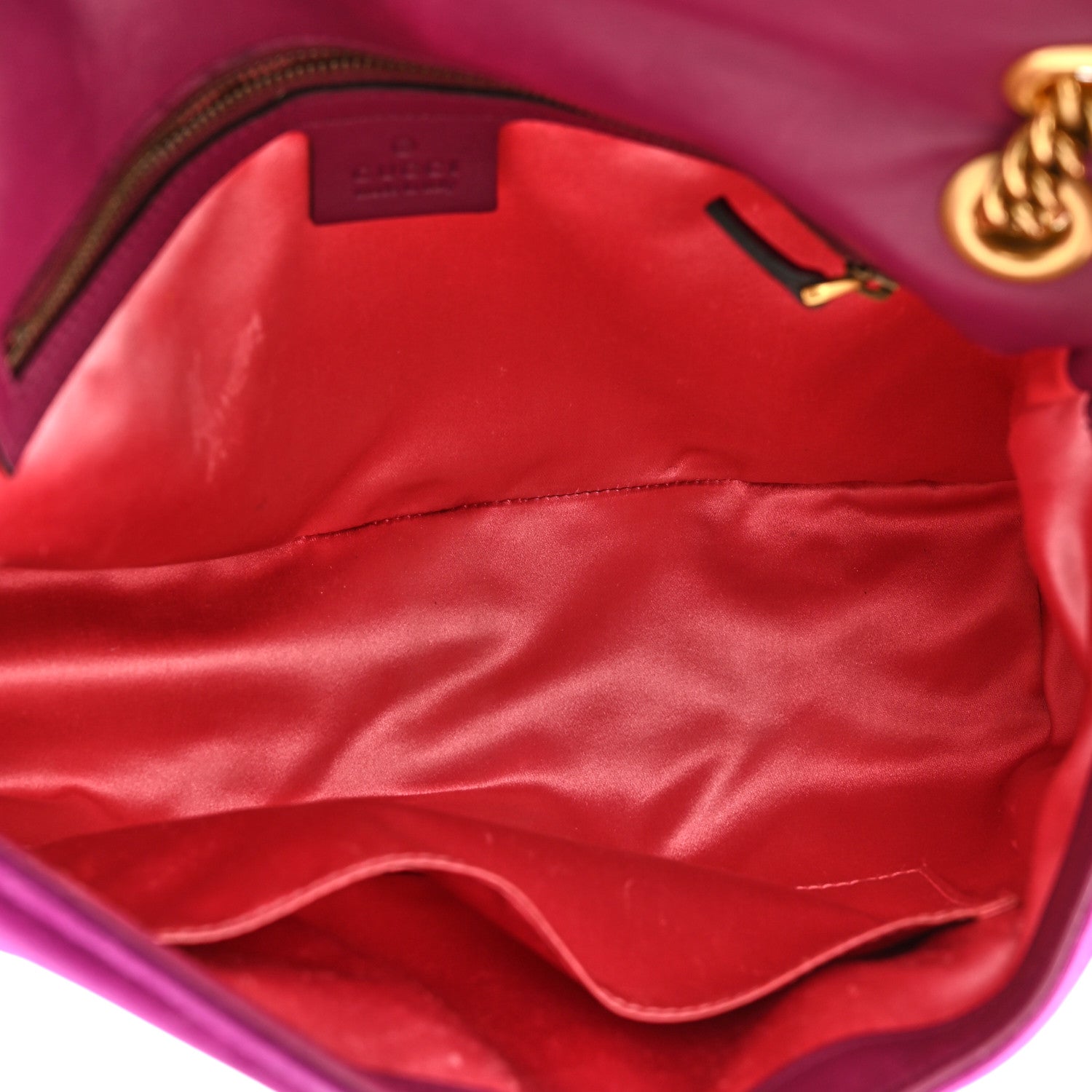 Gucci Velvet Matelasse Medium GG Marmont Shoulder Bag Fuchsia Violet Cyclamen 6 of 11