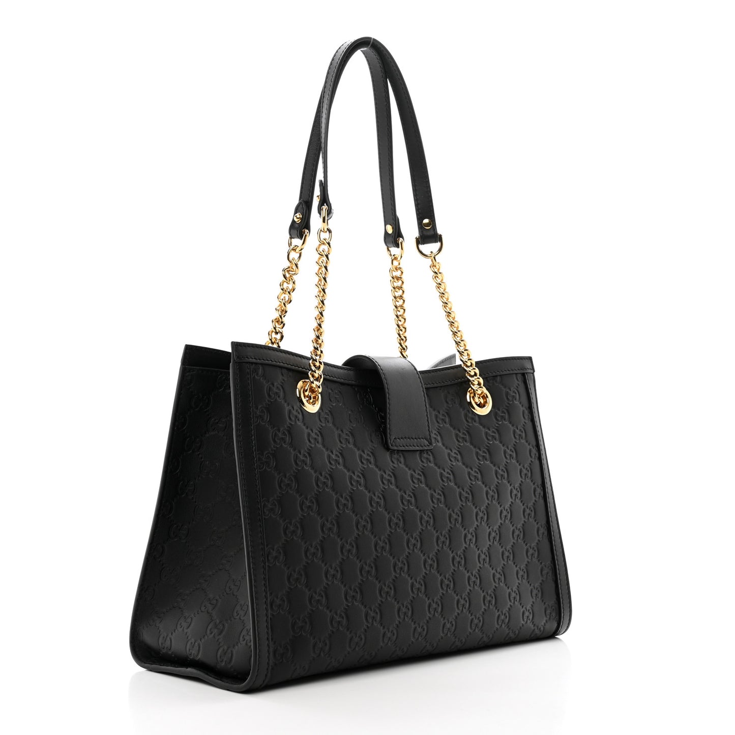 Guccissima Medium Padlock Tote Black