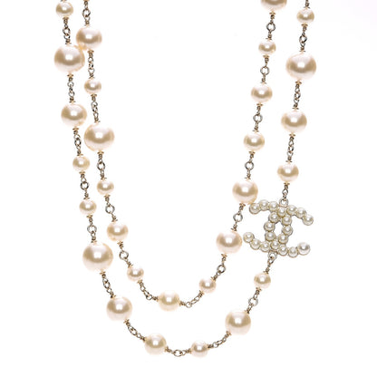 Chanel Pearl CC Long Necklace Gold 1 of 5