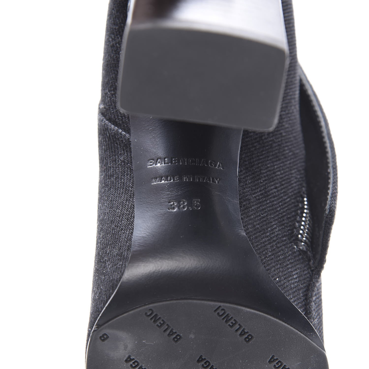 Balenciaga Denim Ankle Boots 38.5 Black 6 of 12