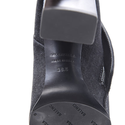 Balenciaga Denim Ankle Boots 38.5 Black 6 of 12
