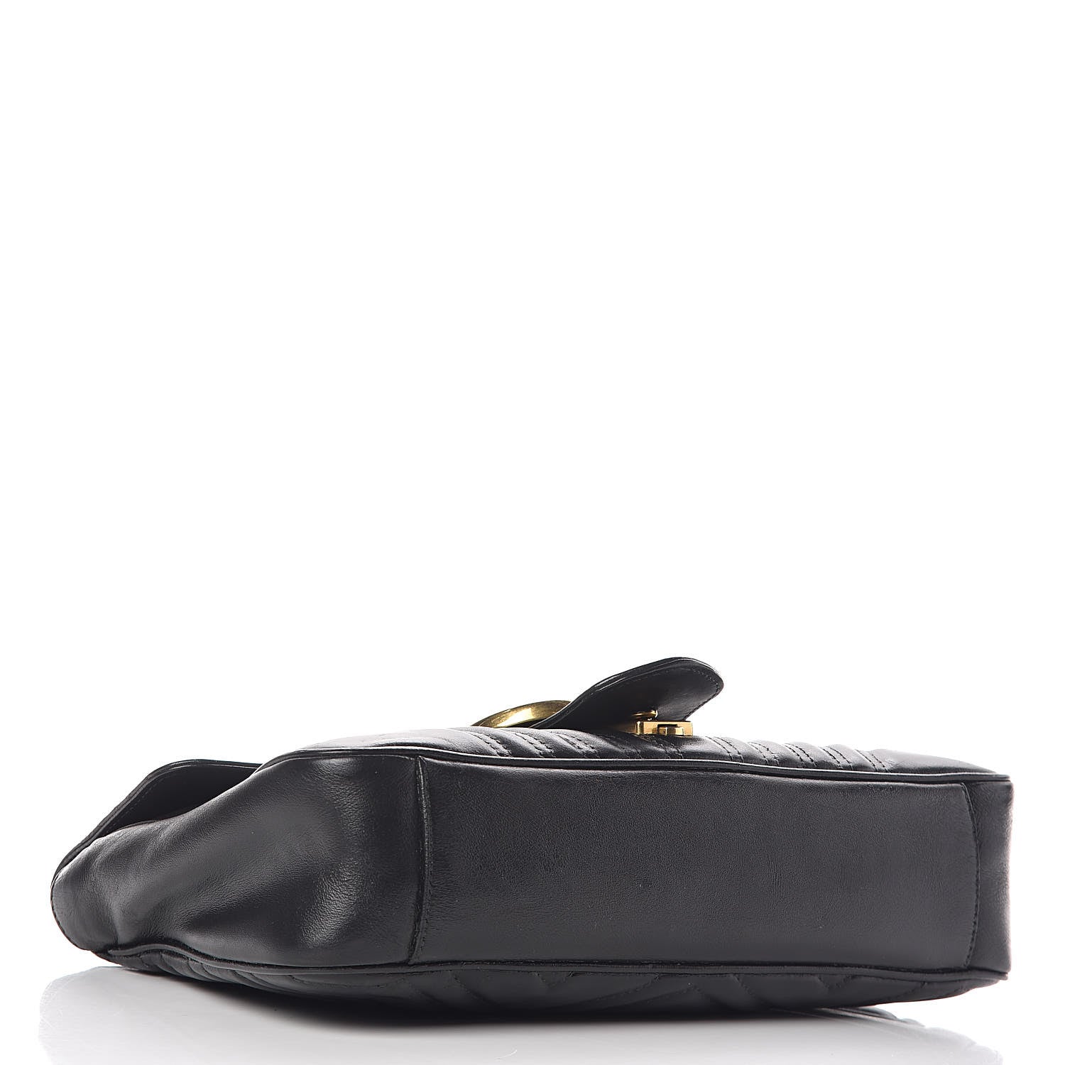 Gucci Calfskin Matelasse Medium GG Marmont Shoulder Bag Black 4 of 14