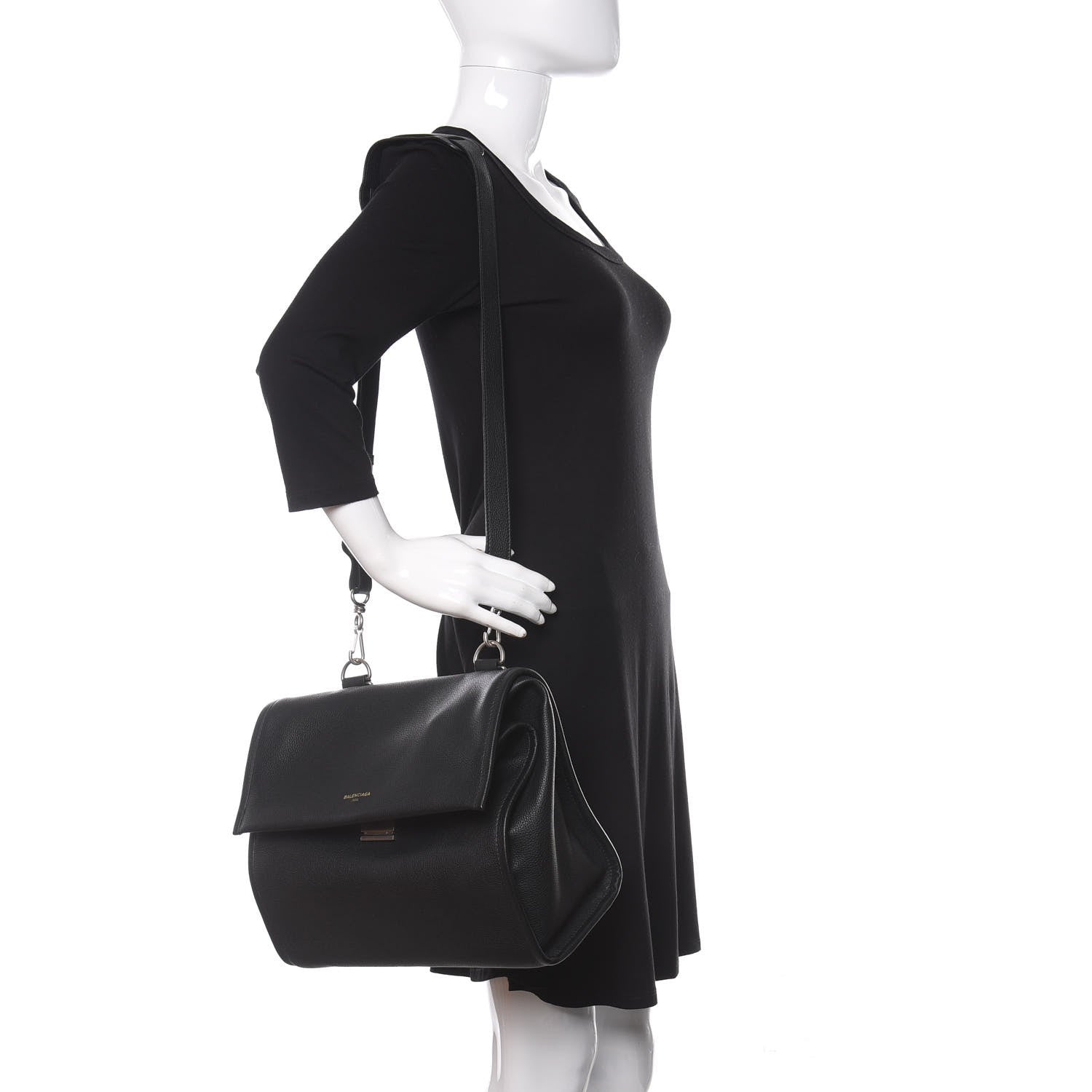 Balenciaga Veau Grana Medium Tool Satchel Black 2 of 12