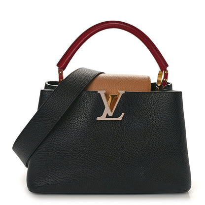 Louis Vuitton Taurillon Capucines PM Black Arizona Beige Ruby Red 1 of 10