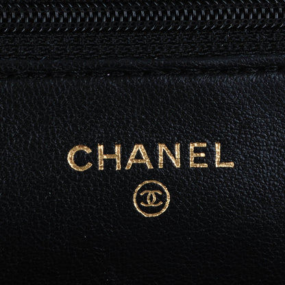 Chanel Lambskin Quilted Wallet On Chain WOC Black 6 of 9