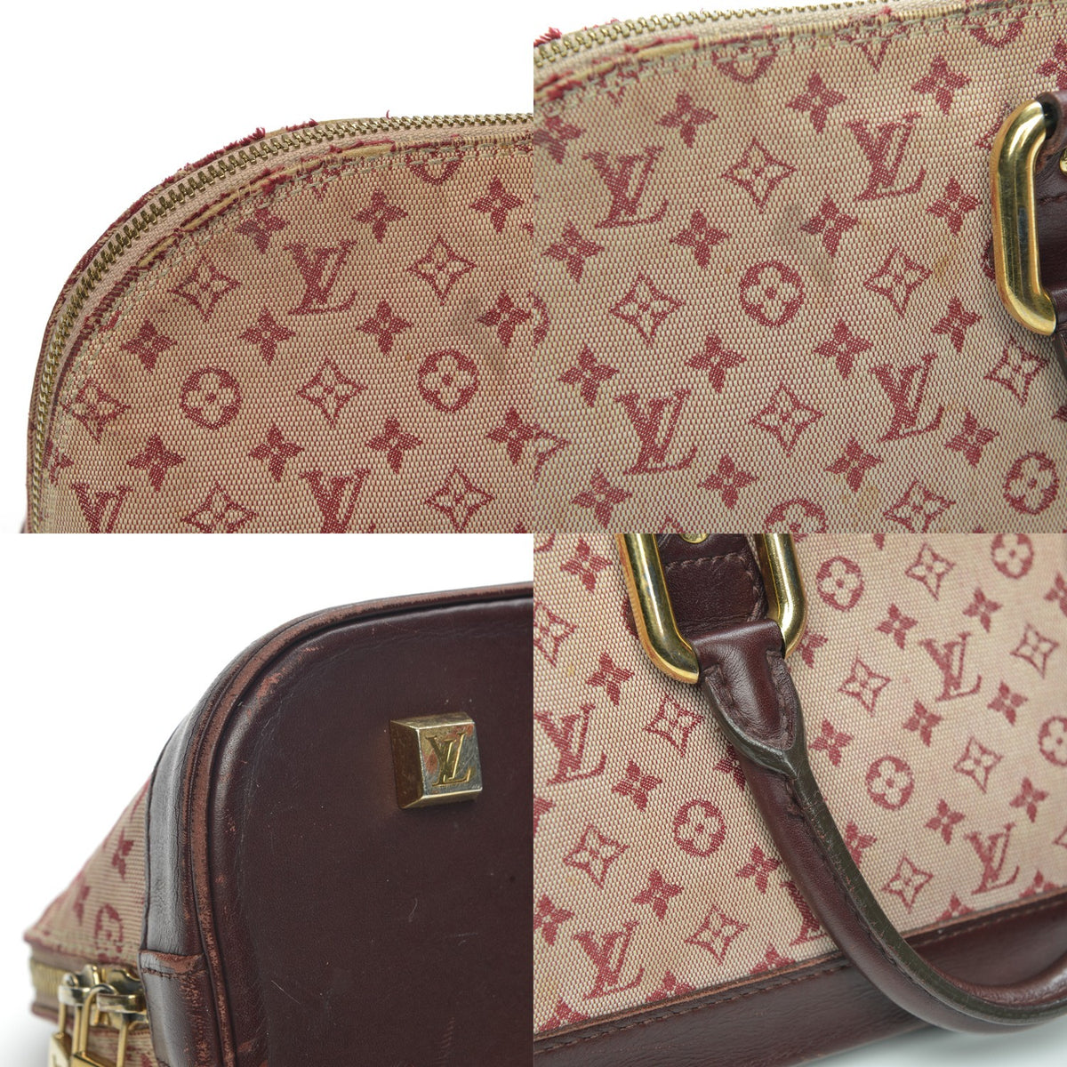 Mini Monogram Alma Long Cherry