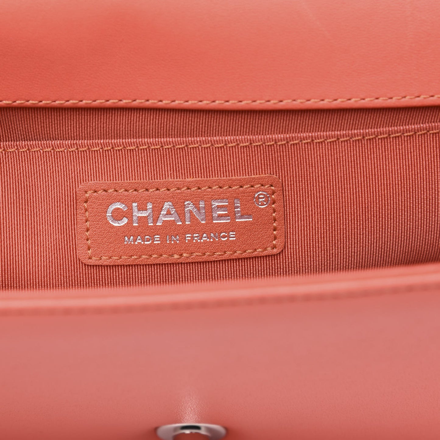 Lambskin Tweed Medium Boy Flap Coral