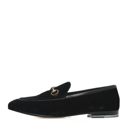 Gucci Velvet Horsebit Womens Jordaan Loafers 39.5 Black 1 of 9
