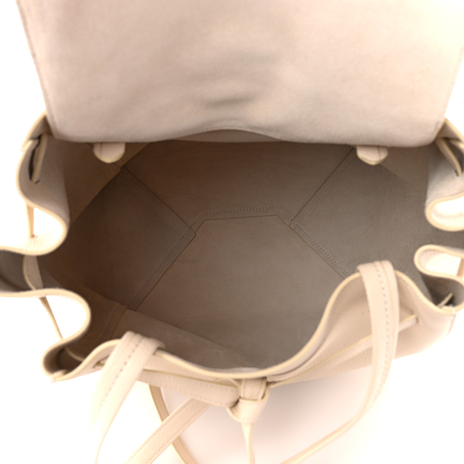Celine Soft Grained Calfskin Small Belt Cabas Phantom Vanilla 5 of 11