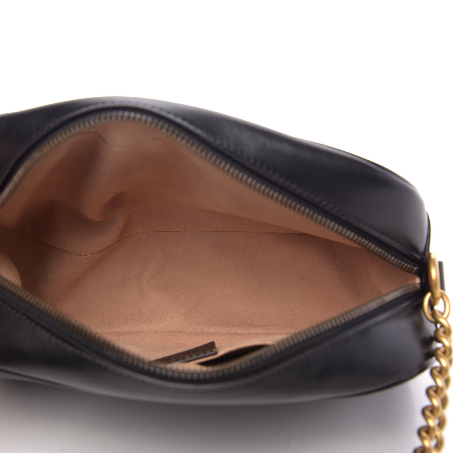 Gucci Calfskin Matelasse Small GG Marmont Chain Shoulder Bag Black 5 of 11