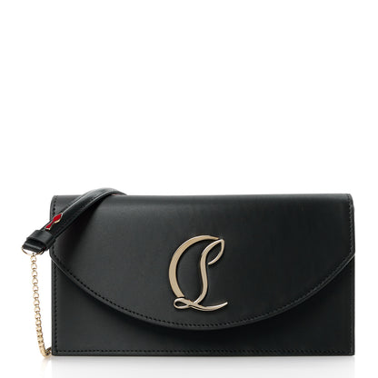 Christian Louboutin Satin Calfskin Laminated Loubi54 Crossbody Clutch Black 1 of 10