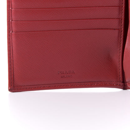 Prada Saffiano Metal Continental Flap Wallet Fuoco 6 of 7