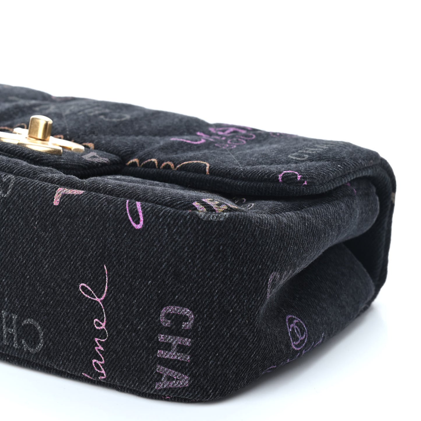 Denim Quilted Denim Mood Mini Rectangular Flap Black Multicolor