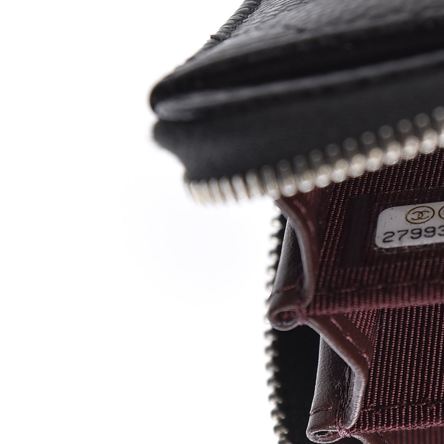 Caviar Quilted Zip Coin Purse Black