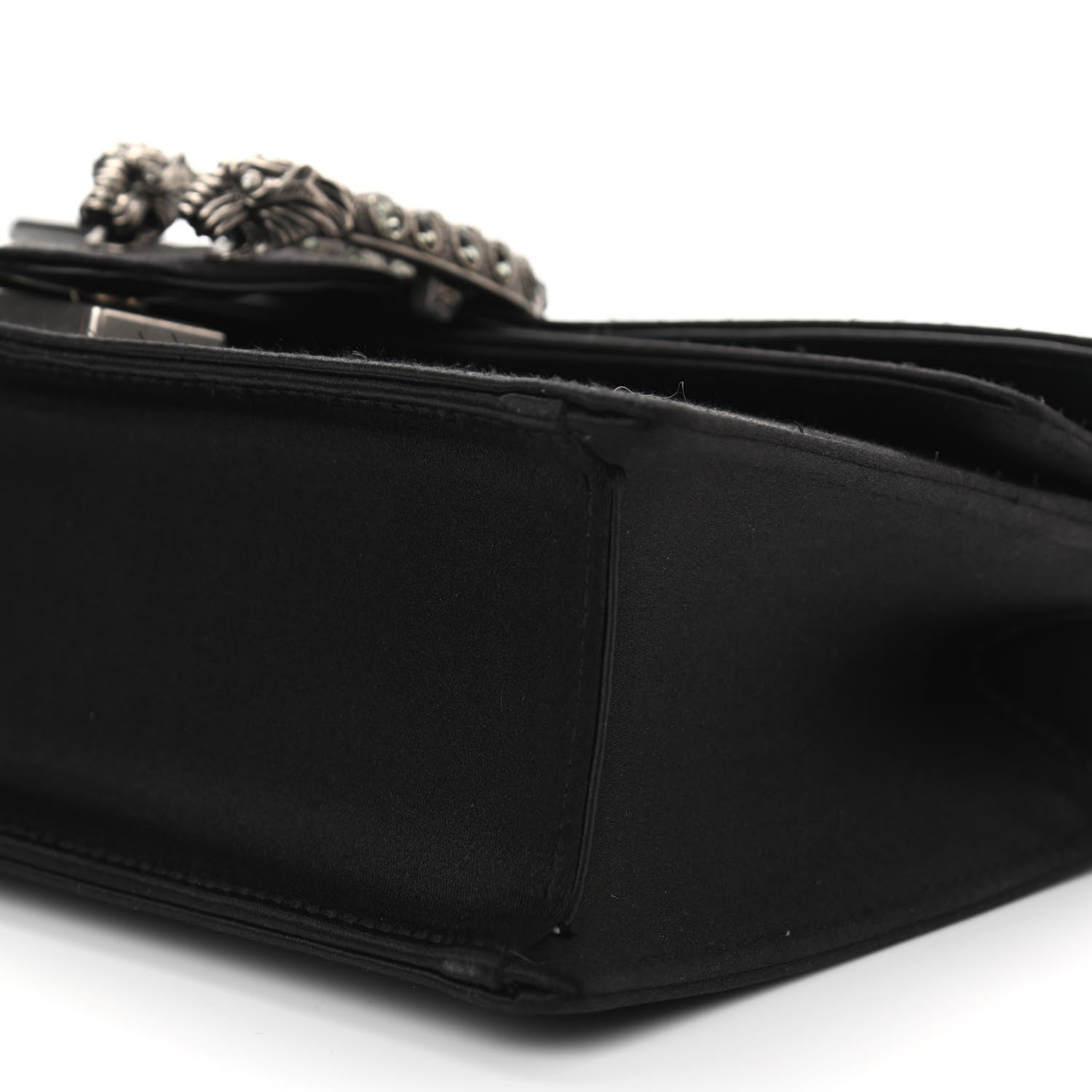 Gucci Satin Silk Crystal Small Dionysus Shoulder Bag Black Black Diamond 6 of 13