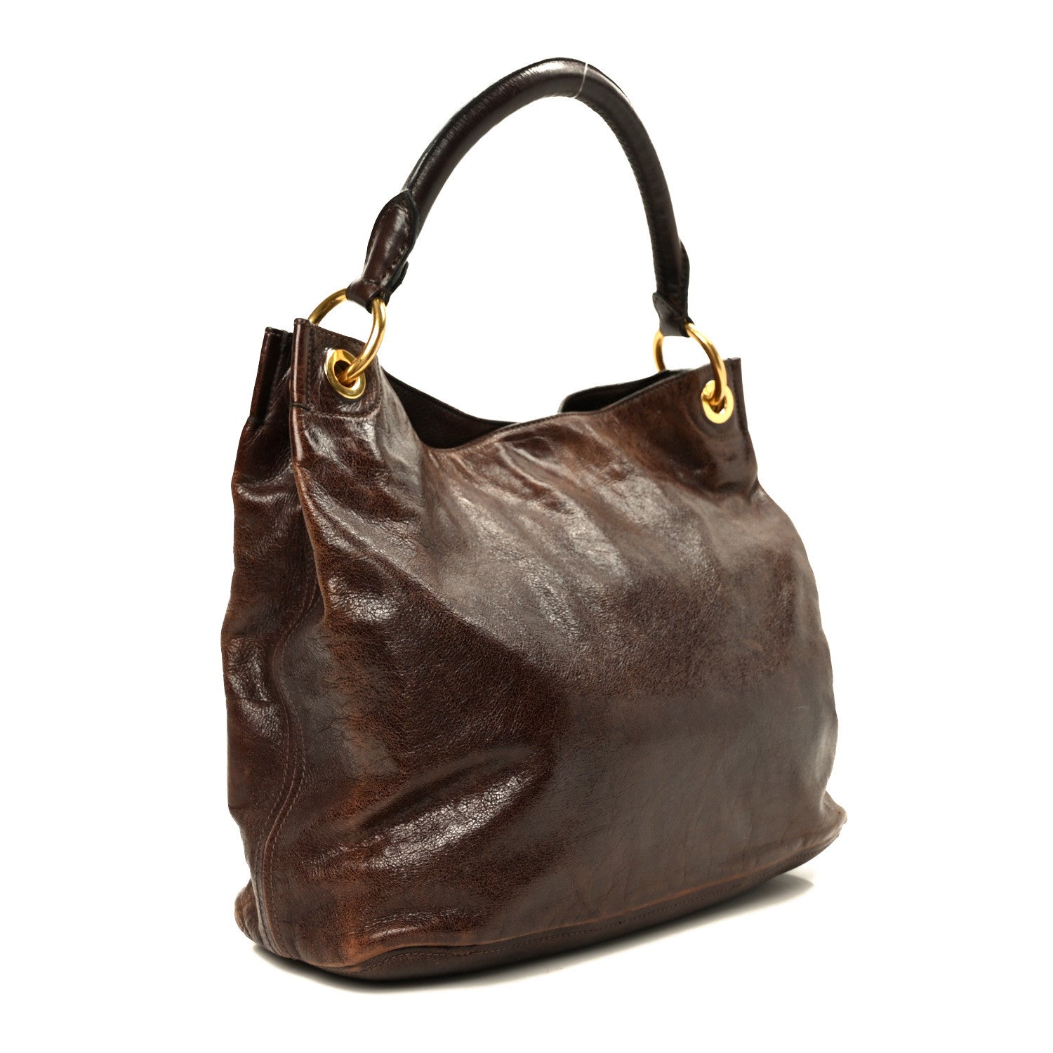 Prada Vitello Shine Shoulder Bag Moro 3 of 9