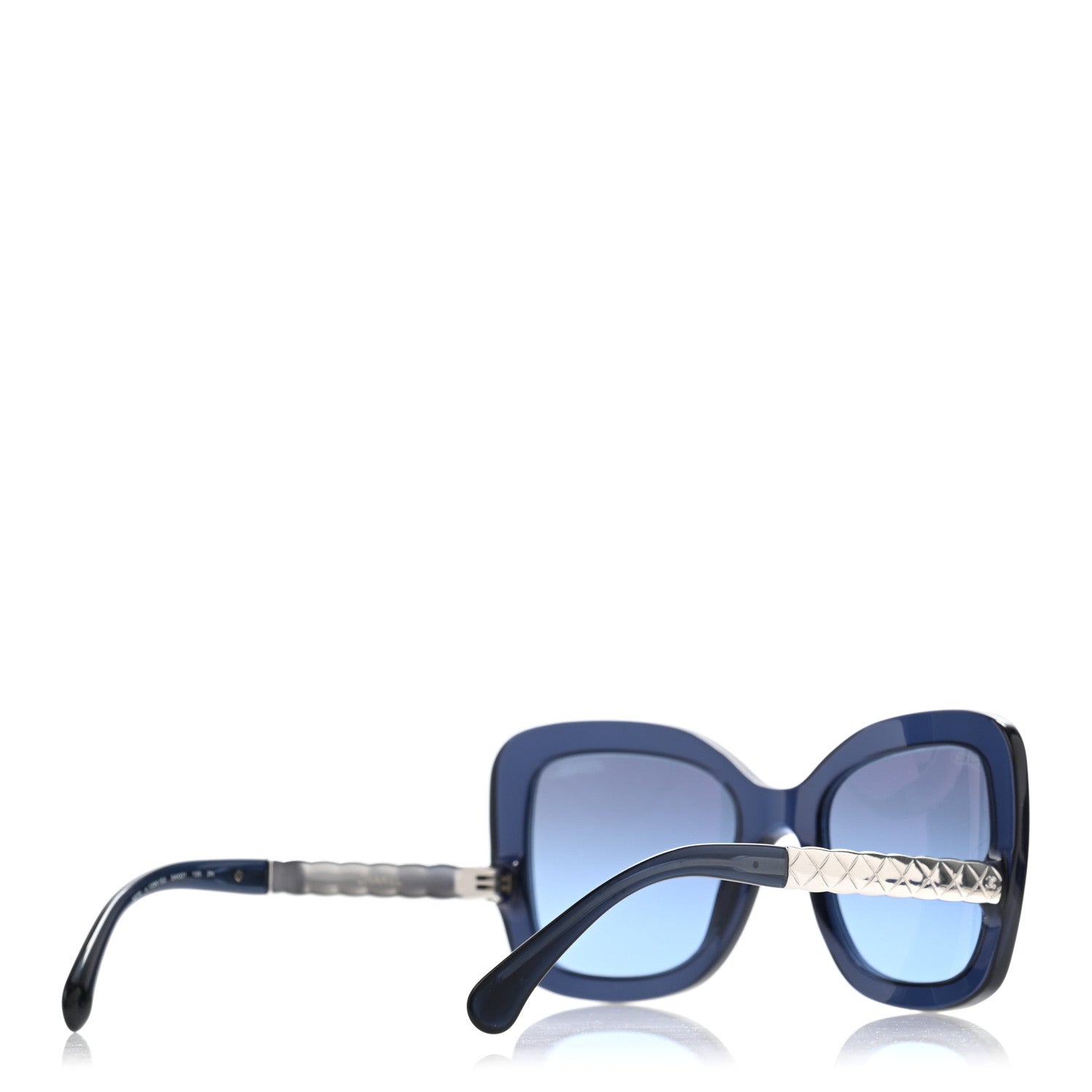 Chanel CC Butterfly Spring Sunglasses 5370 Blue Silver 4 of 8