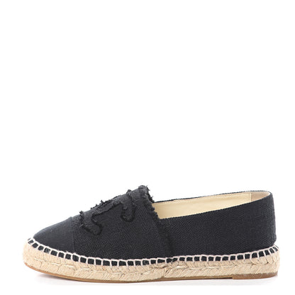 Chanel Linen CC Espadrilles 38 Black 1 of 7