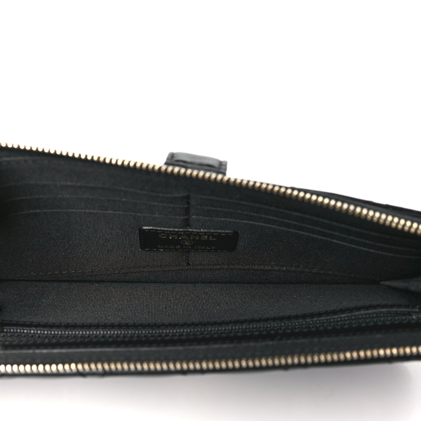 Lambskin Quilted All About Chanel Charm Wristlet Wallet Black