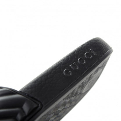 Gucci Rubber Matelasse Womens Slide Sandals 37 Black 8 of 11