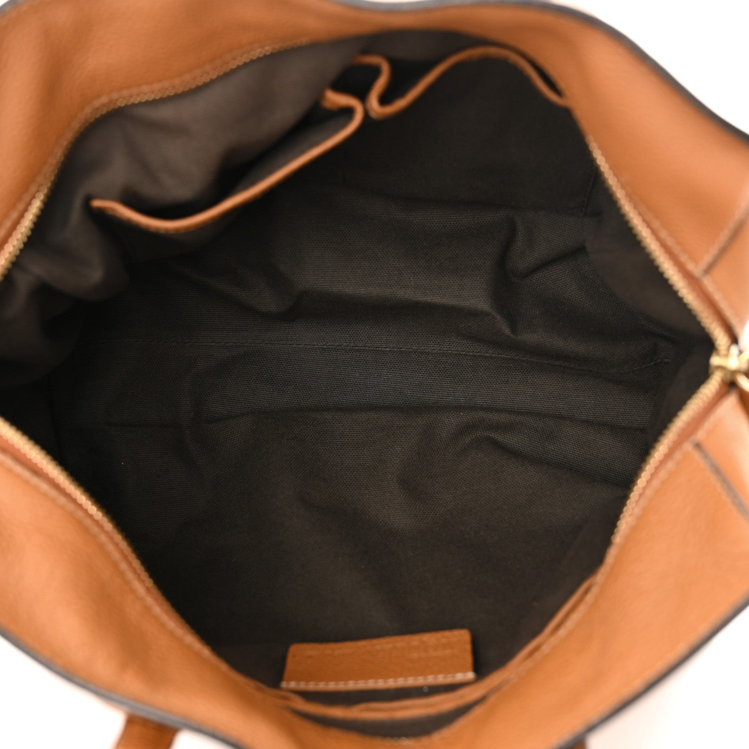 Alexander McQueen Pebbled Calfskin Small Skull Padlock Zip Around Tote Cognac 5 of 17