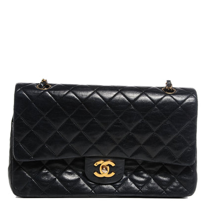 Chanel Lambskin Quilted Medium Double Flap Black 1 of 9