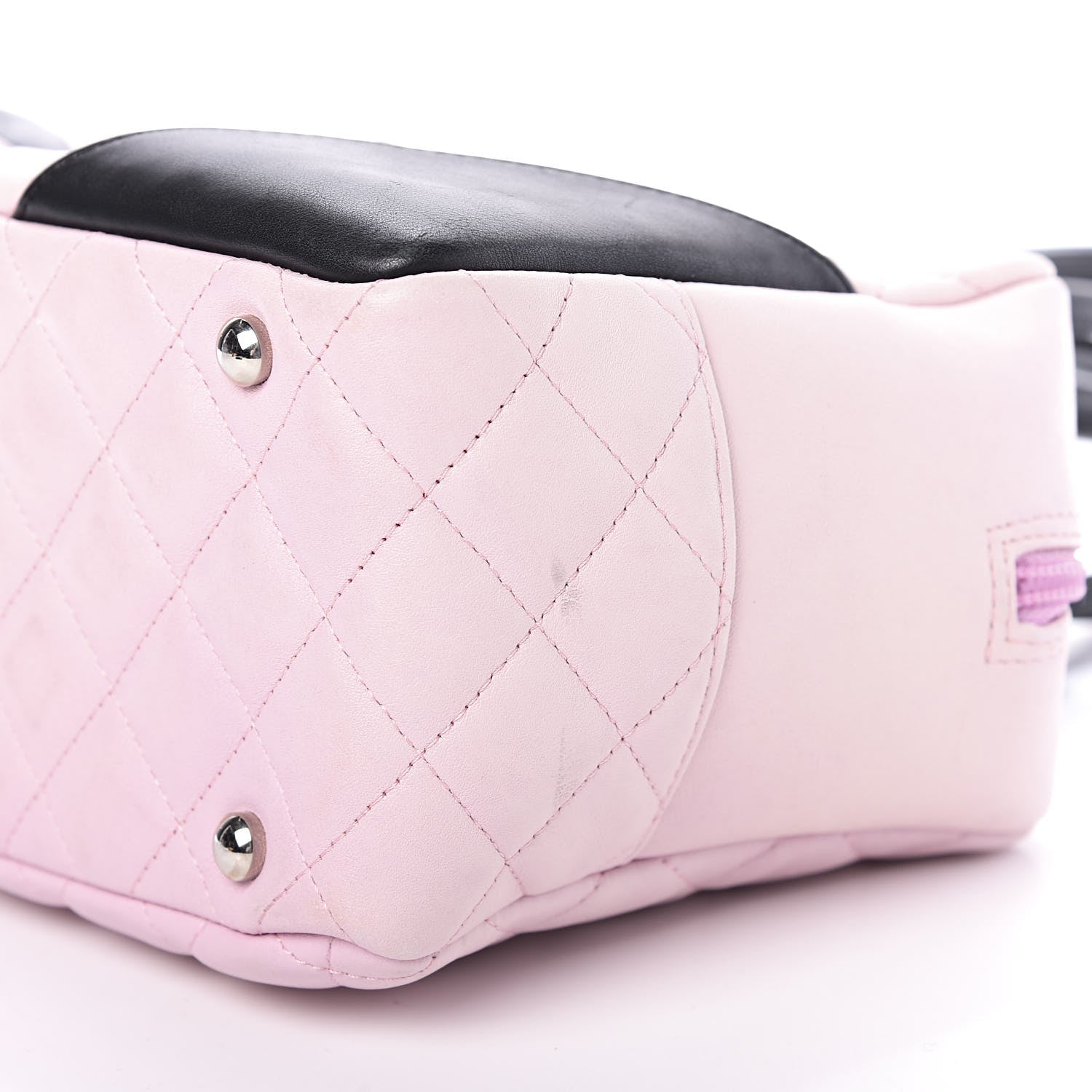 Chanel Calfskin Quilted Large Cambon Bowler Pink Black 8 of 13