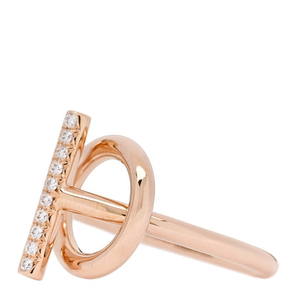 Hermes 18K Rose Gold Diamond PM Echappee Ring 54 7 3 of 6