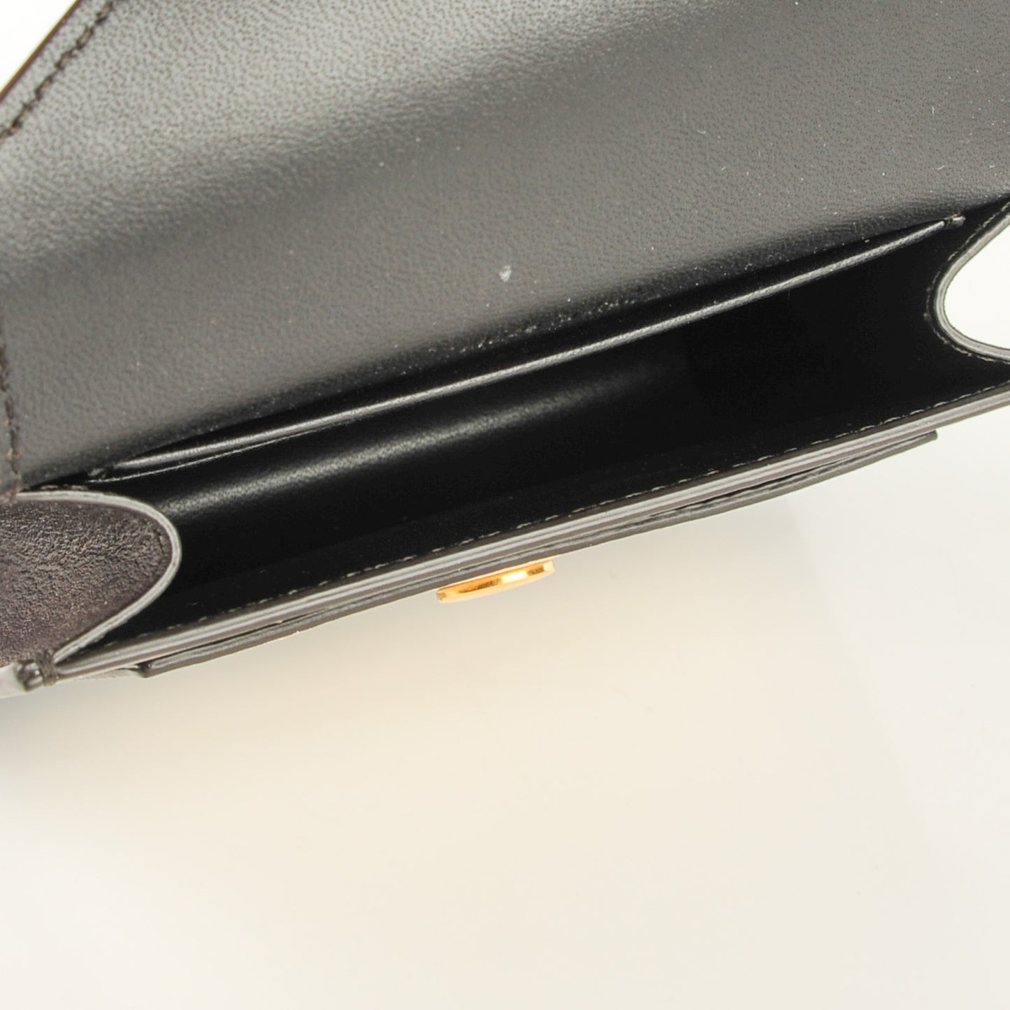 Smooth Calfskin Pocket Card Holder Dark Rust