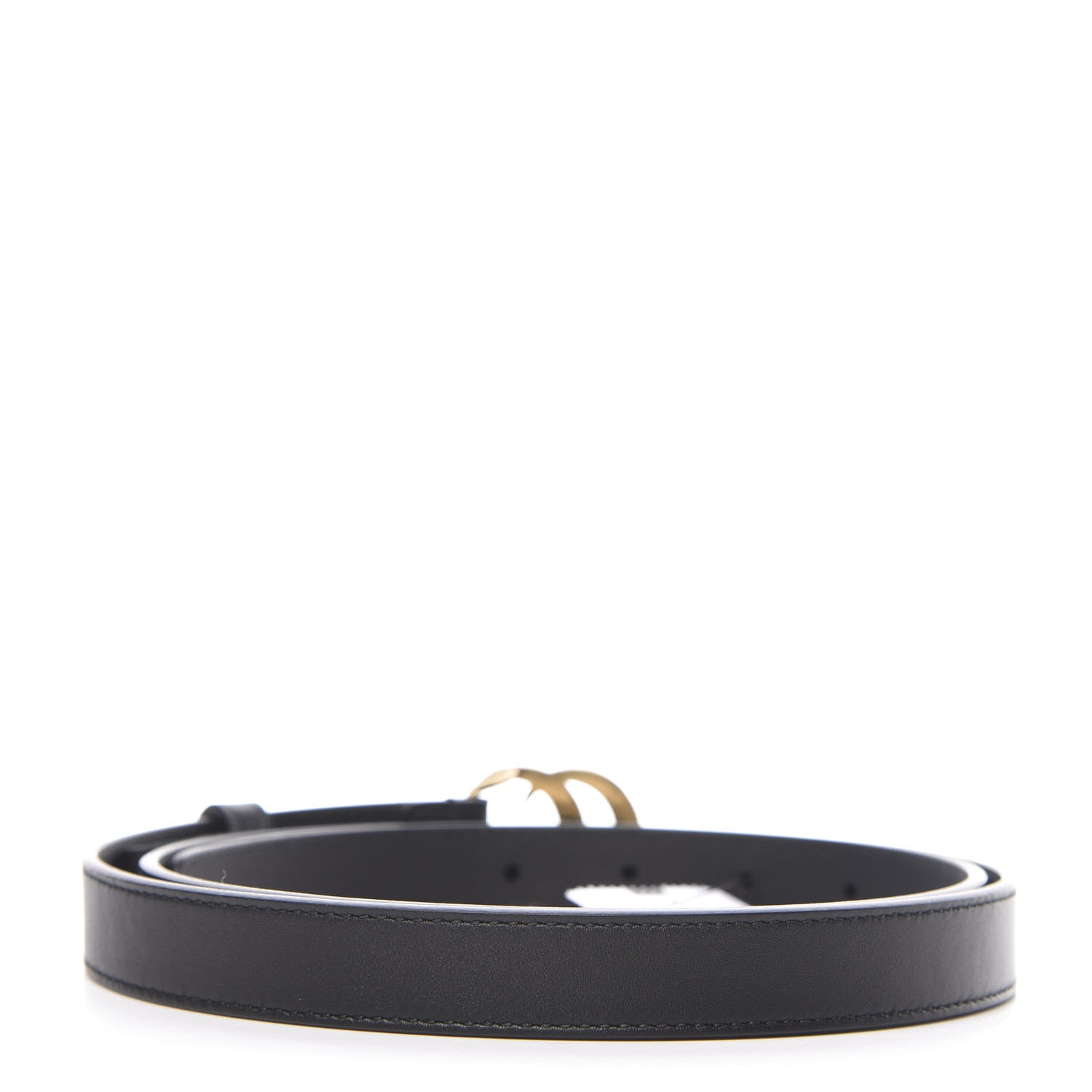 Gucci Calfskin Pearl Double G 20mm Belt 95 38 Black Cream 2 of 4