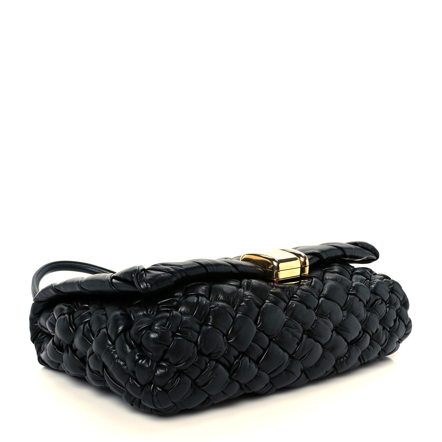 Bottega Veneta Calfskin Intreccio Rumple Desiree Shoulder Bag Black 5 of 12