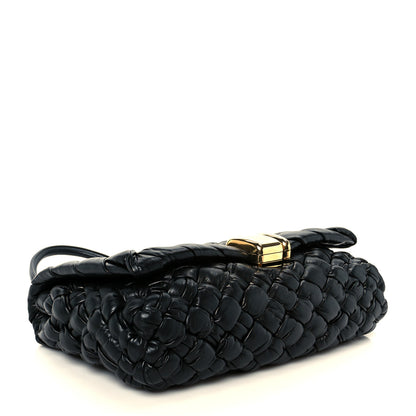Bottega Veneta Calfskin Intreccio Rumple Desiree Shoulder Bag Black 5 of 12