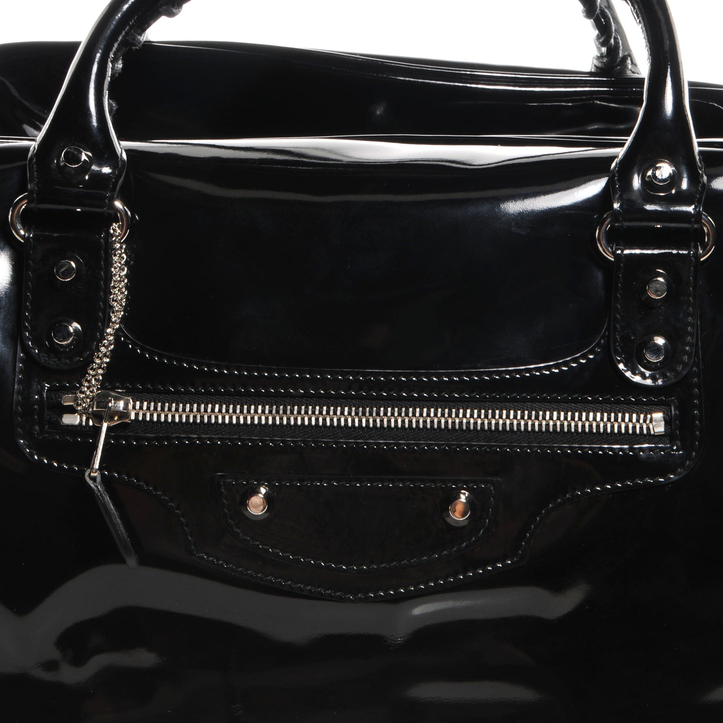 Patent Leather Bowling MM Bag Black