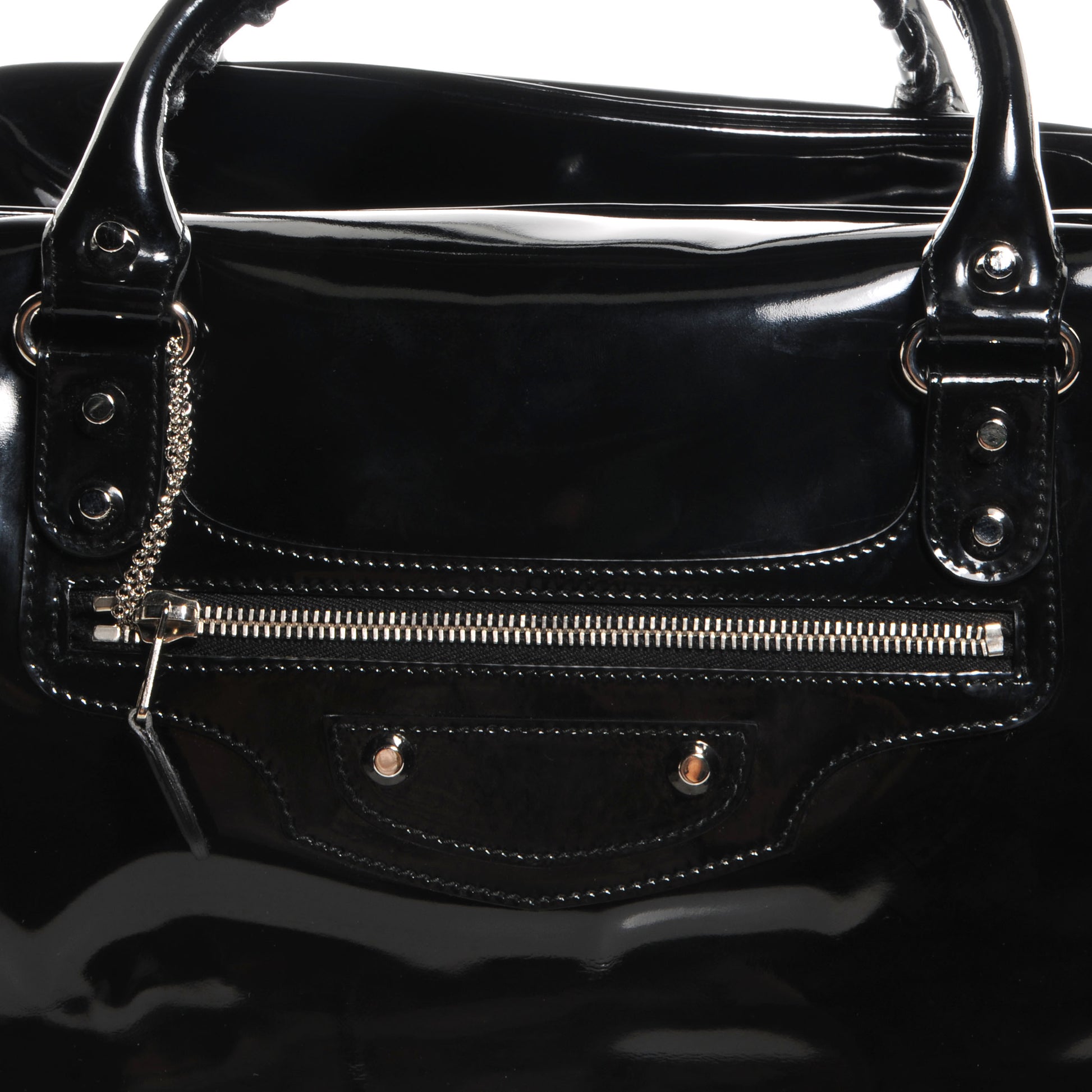 Balenciaga Patent Leather Bowling MM Bag Black 8 of 8