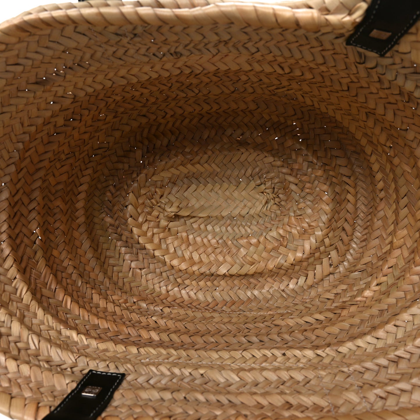 Raffia Basket Tote Bag Natural Black
