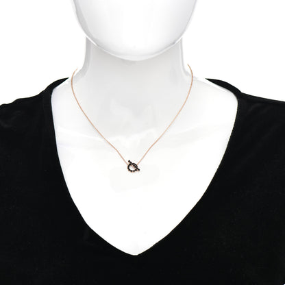 Hermes 18K Rose Gold Black Spinel Finesse Pendant Necklace 2 of 5