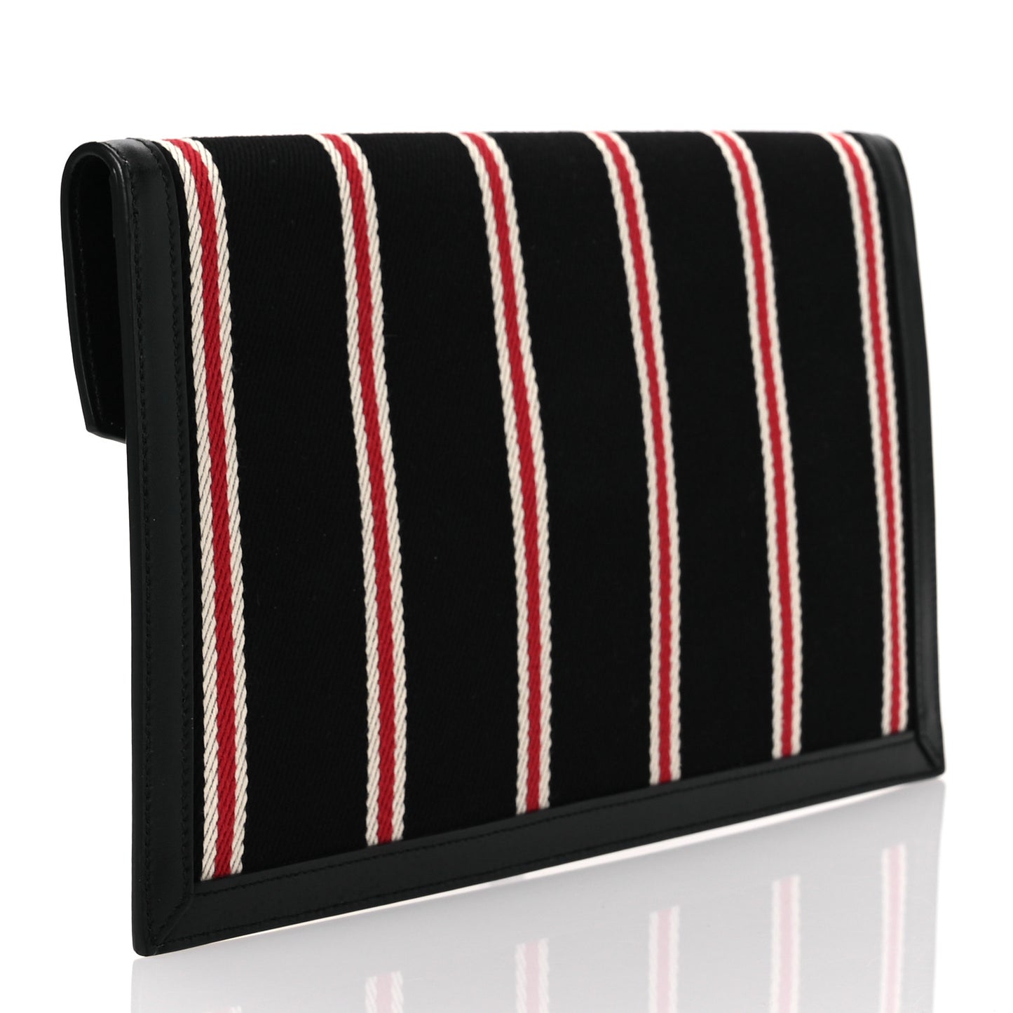 Canvas Striped Uptown Pouch Red Black