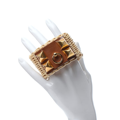 Hermes Barenia Osier Collier De Chien CDC Picnic Bracelet T3 Fawn 2 of 6