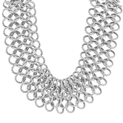David Yurman Sterling Silver 18K Yellow Gold Chainmail Collar Necklace 1 of 6