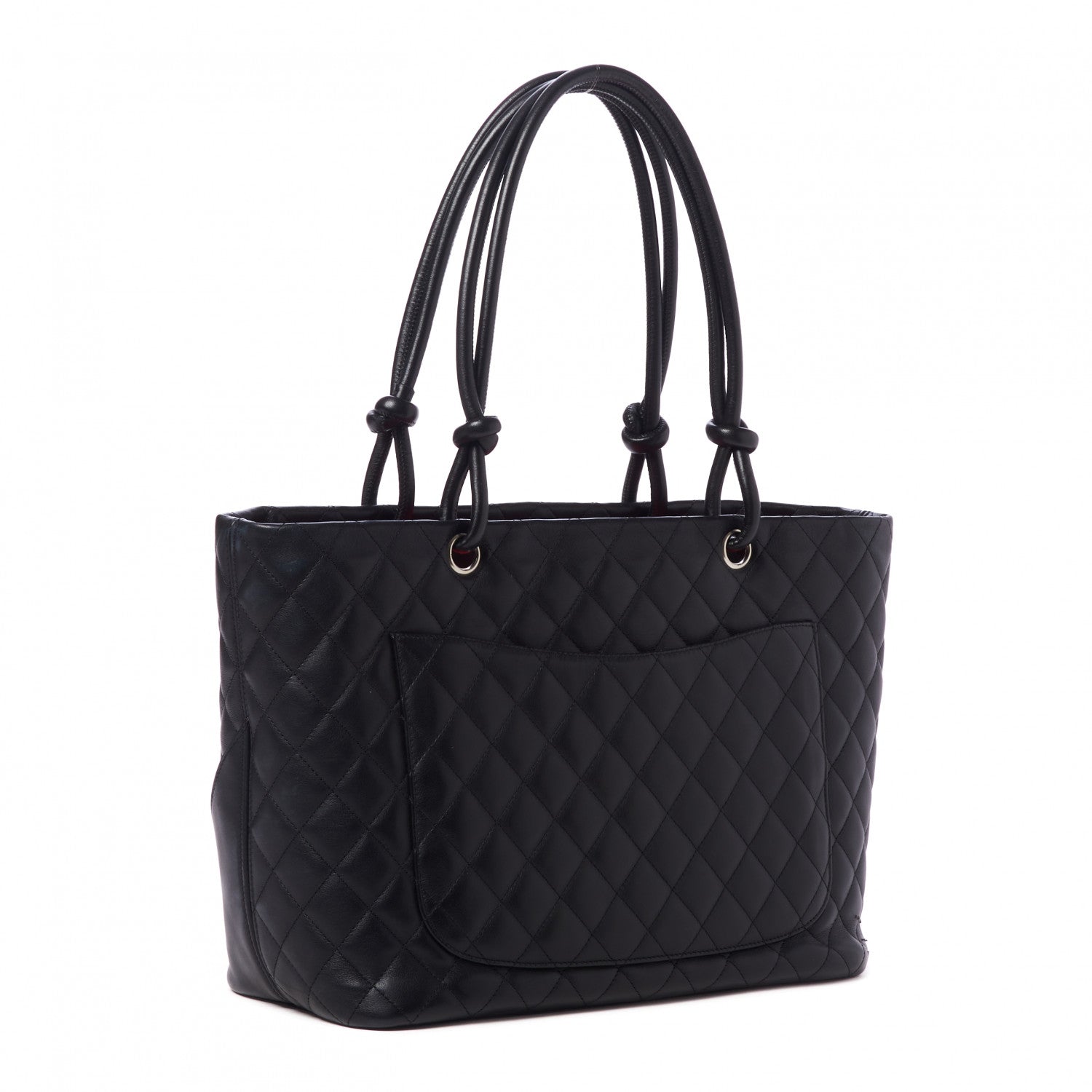 Chanel Calfskin Quilted Large Cambon Tote Black White 3 of 11