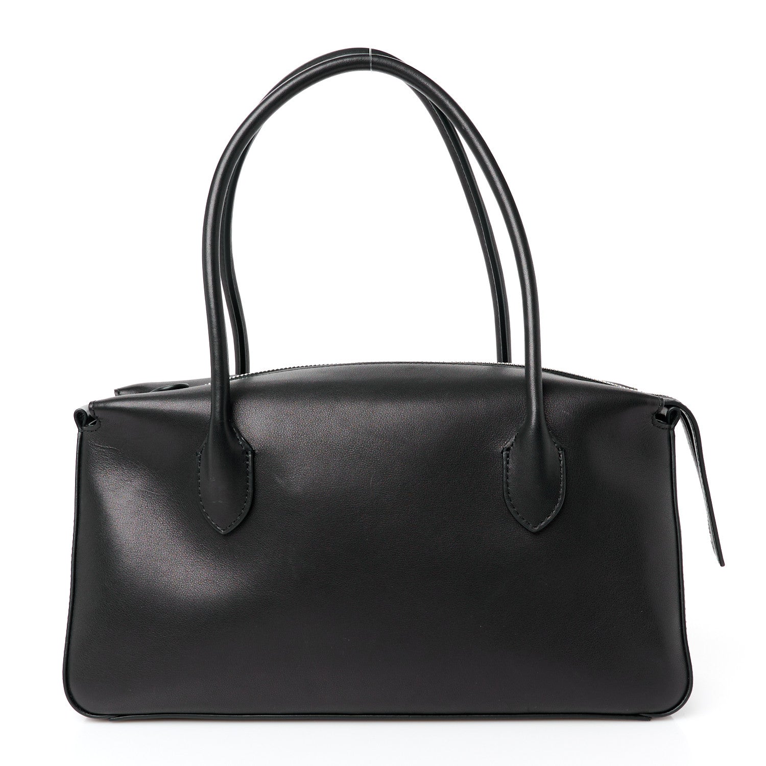 The Row Polished Saddle Calfskin E/W Top Handle Bag Black 1 of 10