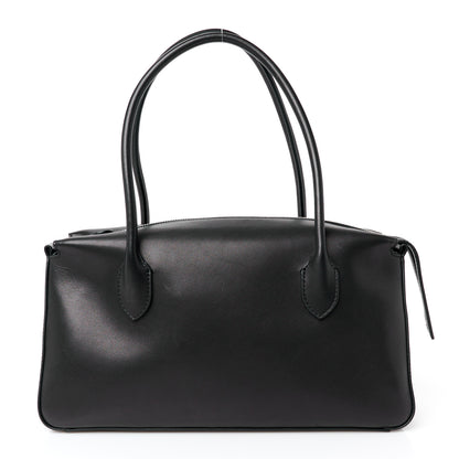 The Row Polished Saddle Calfskin E/W Top Handle Bag Black 1 of 10