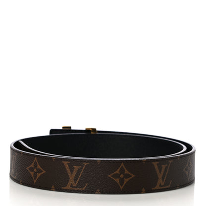 Louis Vuitton Calfskin Monogram 30mm LV Initiales Reversible Belt 80 32 Black 2 of 7