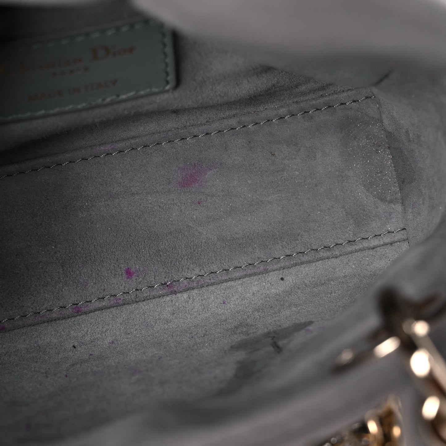 Velvet Mini Lady Dior Gray