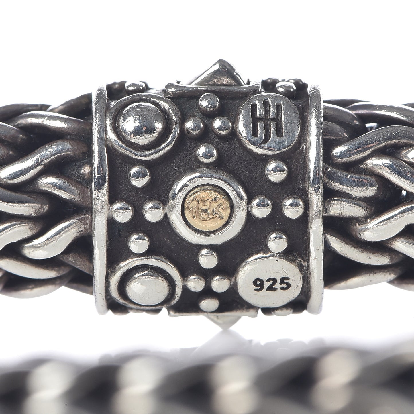 JOHN HARDY Sterling Silver 18K Yellow Gold 10mm Jaisalmer Classic Chain Dot Bracelet