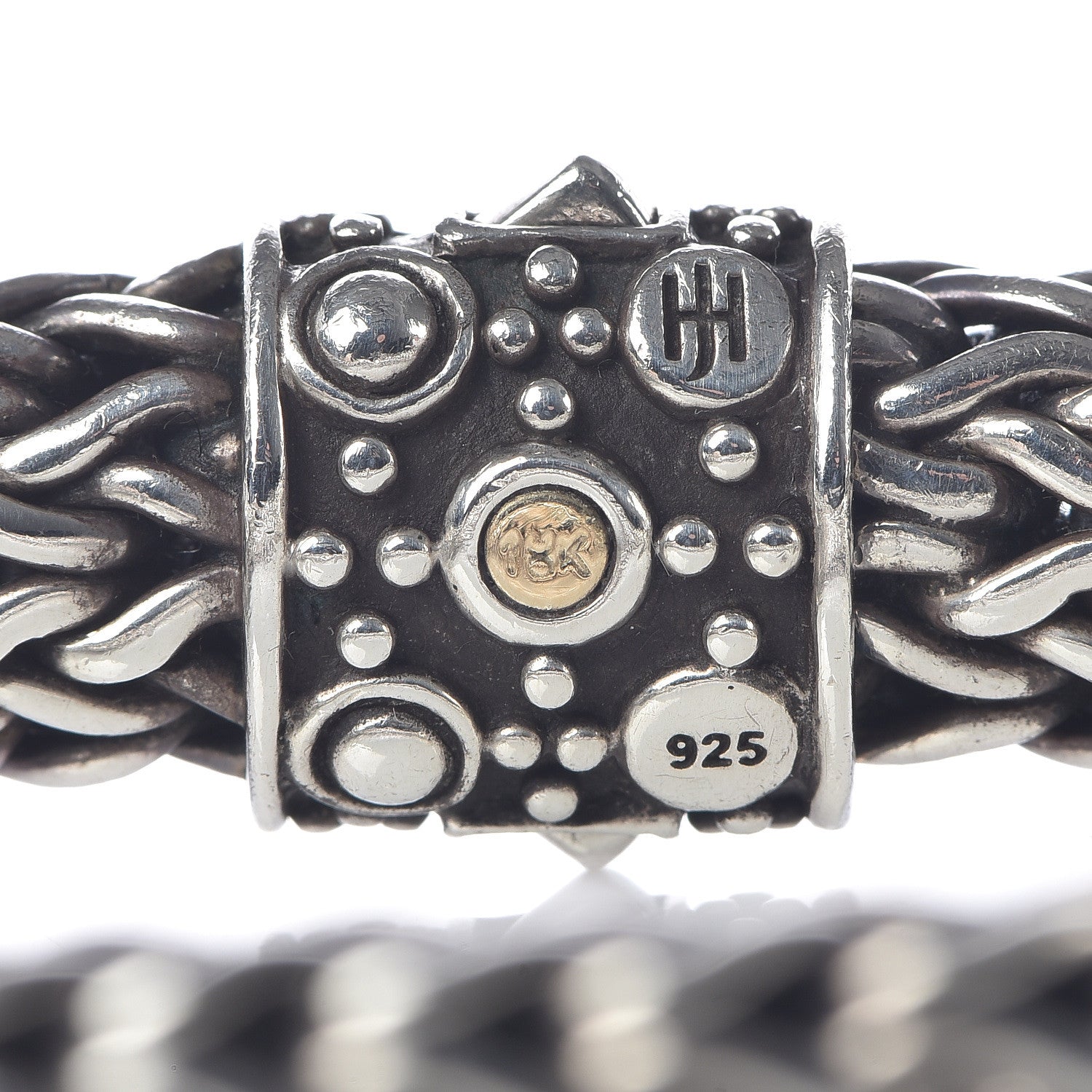 Tiffany JOHN HARDY Sterling Silver 18K Yellow Gold 10mm Jaisalmer Classic Chain Dot Bracelet 4 of 6